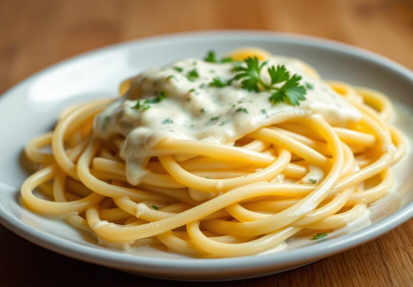 receita de macarrão com creme de leite simples​